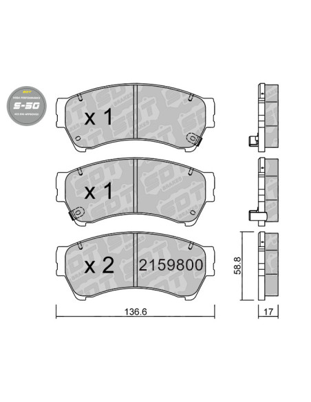 Pastillas De Freno Delanteras High Performance S50 Mazda 6 Gh