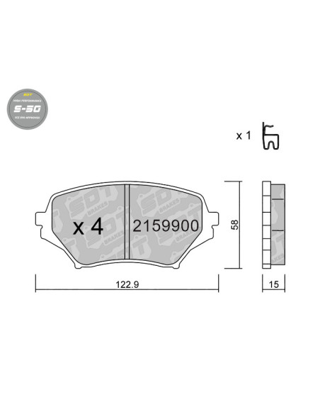 FRONT HIGH PERFORMANCE BRAKEPADS S50 MAZDA MX5 NC