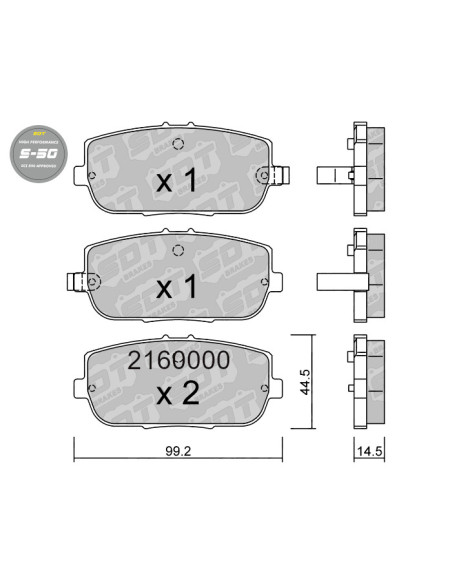 REAR HIGH PERFORMANCE BRAKEPADS S50 ABARTH 124 FIAT 124 II MAZDA MX5 NC ND