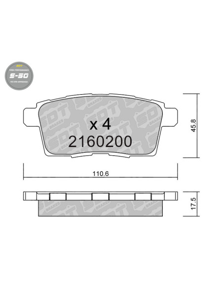 REAR HIGH PERFORMANCE BRAKEPADS S50 MAZDA CX7 CX9