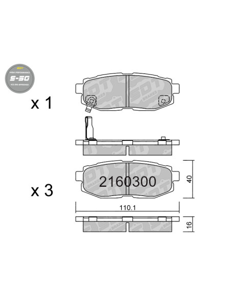 REAR HIGH PERFORMANCE BRAKEPADS S50 SUBARU BRZ OUBACK TRIBECA TOYOTA GT86