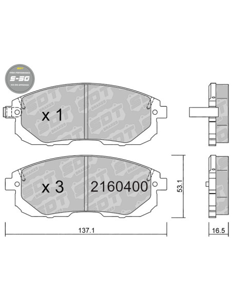 FRONT HIGH PERFORMANCE BRAKEPADS S50 SUZUKI SX4