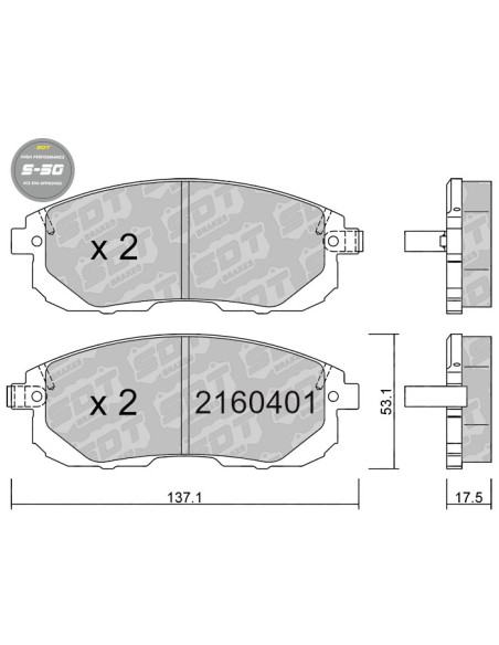 Pastillas De Freno Delanteras High Performance S50 Nissan Altima Cube Z12 Juke F15 Tiida