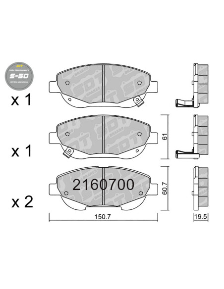 Pastillas De Freno Delanteras High Performance S50 Toyota Avensis T27 Verso