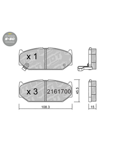 FRONT HIGH PERFORMANCE BRAKEPADS S50 SUZUKI SWIFT III