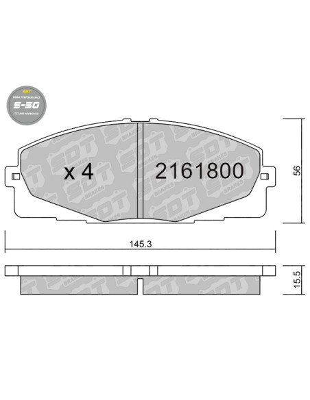 Pastillas De Freno Delanteras High Performance S50 Toyota Hi-Ace Iv V