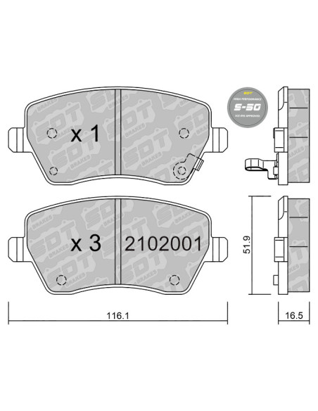 FRONT HIGH PERFORMANCE BRAKEPADS S50 OPEL AGILA SUZUKI SPLASH SWIFT III GTI