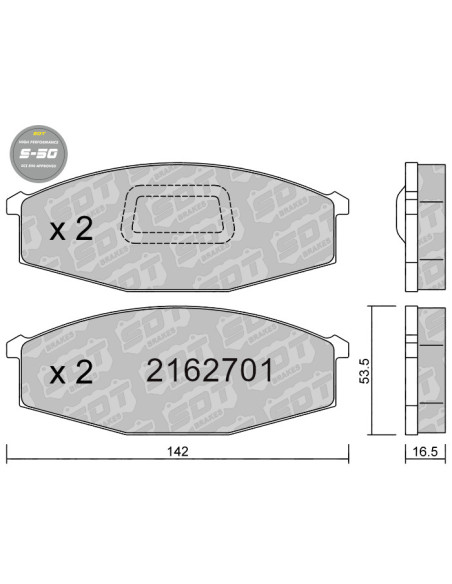 Pastillas De Freno Delanteras High Performance S50 Nissan Patrol 260 Off-Road