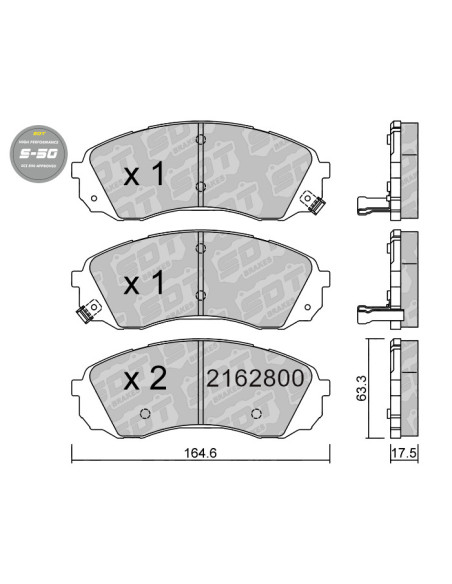 Pastillas De Freno Delanteras High Performance S50 Hyundai H1 Tq I800 Kia Carnival