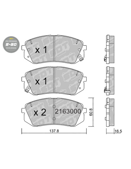 Pastillas De Freno Delanteras High Performance S50 Hyundai I40 Ix35 Tucson Jm Kia Ceed Pro Ceed Sportage