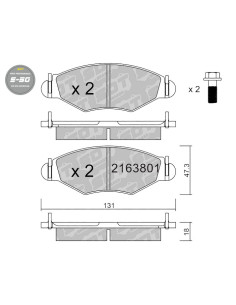 FRONT HIGH PERFORMANCE BRAKEPADS S50 PEUGEOT 206 206+