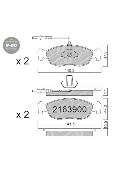 FRONT HIGH PERFORMANCE BRAKEPADS S50 CITROEN SAXO VTS VTR XSARA PEUGEOT 106 RALLYE GTI 306