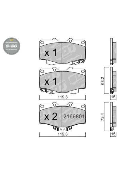 FRONT HIGH PERFORMANCE BRAKEPADS S50 TOYOTA 4 RUNNER HI LUX LAND CRUISER J7 J9 KDJ90 KDJ95 VW PICK-UP