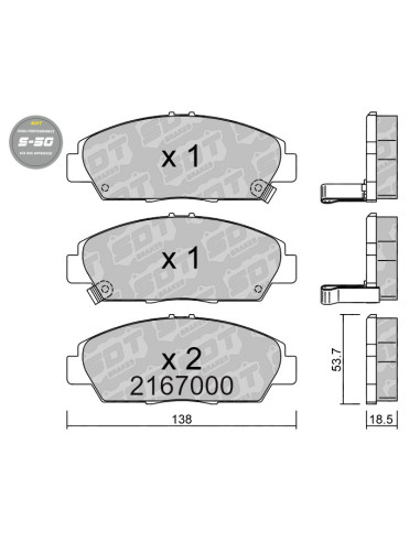 Pastillas De Freno Delanteras High Performance S50 Honda Accord Cb Cc Ce Cf Prelude Bb Rover 600