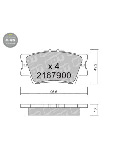 REAR HIGH PERFORMANCE BRAKEPADS S50 TOYOTA RAV4 III RAV4 IV