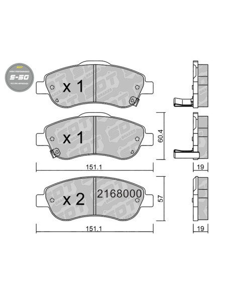 FRONT HIGH PERFORMANCE BRAKEPADS S50 HONDA CR-V III RE CR-V IV RM