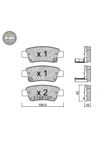 REAR HIGH PERFORMANCE BRAKEPADS S50...