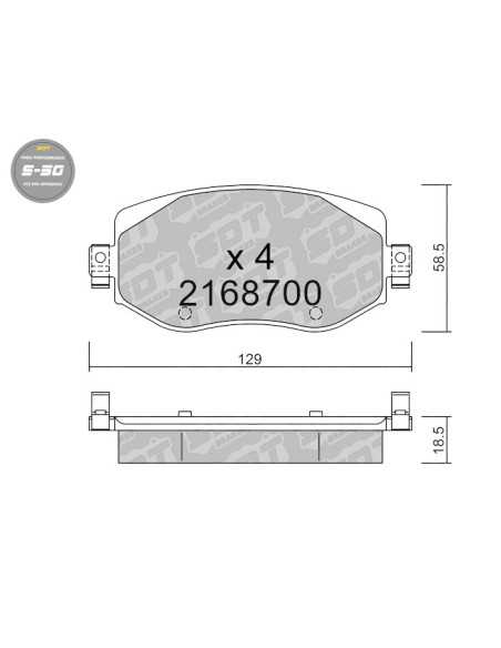 FRONT HIGH PERFORMANCE BRAKEPADS S50 RENAULT MEGANE IV