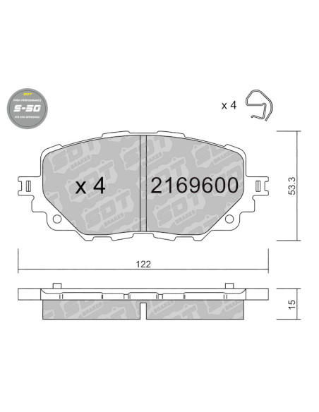 Pastillas De Freno Delanteras High Performance S50 Abarth 124 Fiat 124 Mk2 Mazda Mx5 Nd