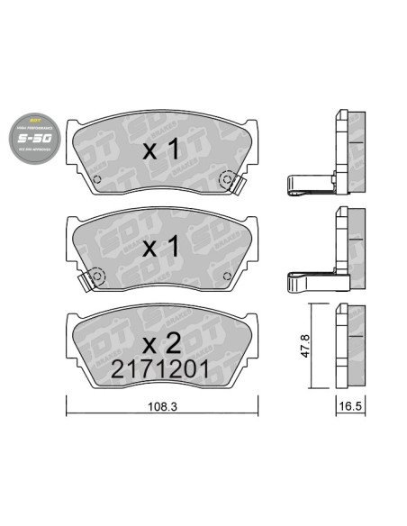 Pastillas De Freno Delanteras High Performance S50 Nissan 100Nx B13 Sentra B13 Sunny N14