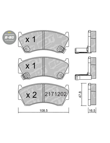 FRONT HIGH PERFORMANCE BRAKEPADS S50 NISSAN ALMERA N15