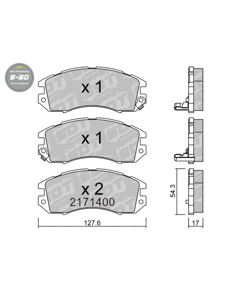 FRONT HIGH PERFORMANCE BRAKEPADS S50 SUBARU IMPREZA GC-GF LEGACY BC-BF BD-BG
