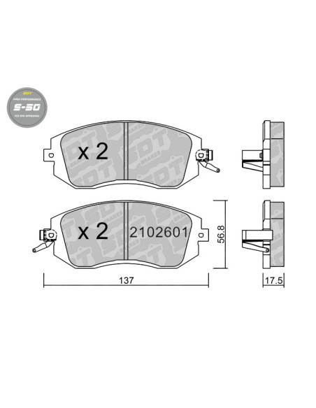 Pastillas De Freno Delanteras High Performance S50 Subaru Brz Forester Legacy Toyota Gt86