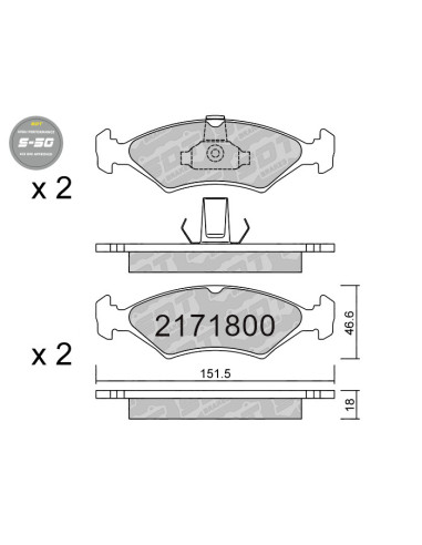 FRONT HIGH PERFORMANCE BRAKEPADS S50 FORD COURIER FIESTA MK4 PUMA MAZDA 121