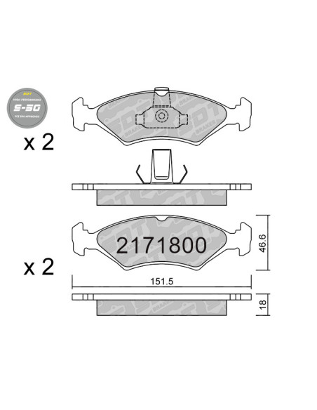 FRONT HIGH PERFORMANCE BRAKEPADS S50 FORD COURIER FIESTA MK4 PUMA MAZDA 121