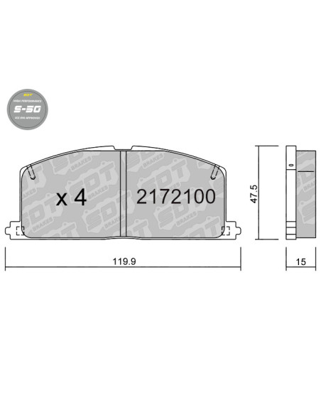 FRONT HIGH PERFORMANCE BRAKEPADS S50 CHEVROLET NOVA GEO PRIZM TOYOTA CELICA T16 COROLLA MR2 W1 PASEO