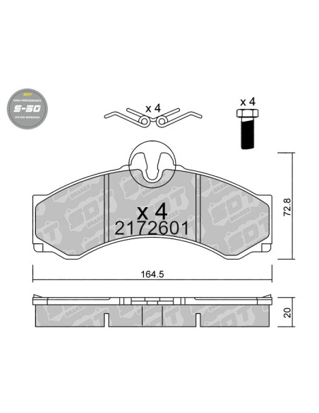 FRONT HIGH PERFORMANCE BRAKEPADS S50 MERCEDES SPRINTER