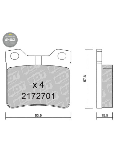 REAR HIGH PERFORMANCE BRAKEPADS S50 PEUGEOT 406 607
