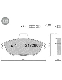 FRONT HIGH PERFORMANCE BRAKEPADS S50 CITROEN EVASION JUMPY FIAT SCUDO PEUGEOT 806 EXPERT