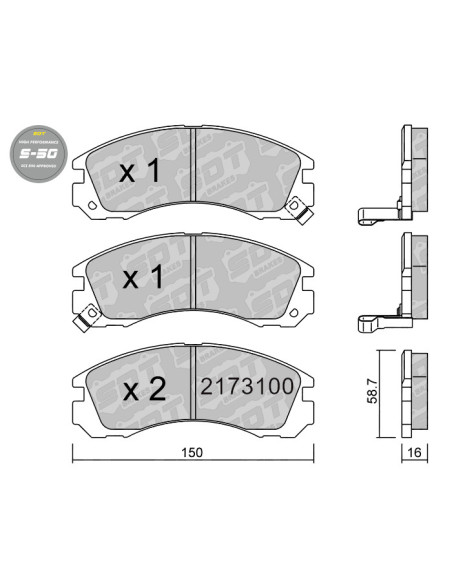 FRONT HIGH PERFORMANCE BRAKEPADS S50 CITROEN C-CROSSER MITSUBISHI FTO LANCER EVO IV MONTERO PEUGEOT 4007