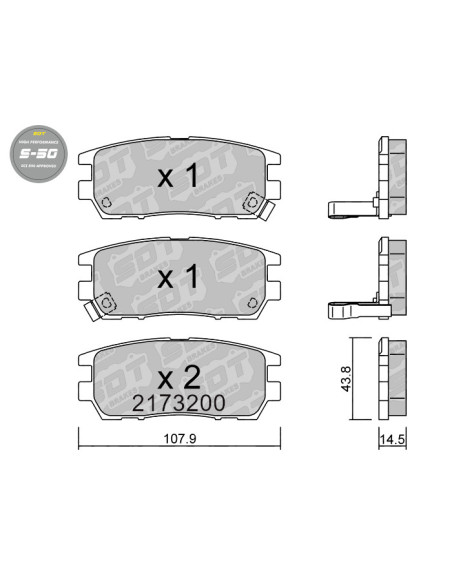 Pastillas De Freno Traseras High Performance S50 Mitsubishi Carisma Evo Montero V20 V40 Space Gear