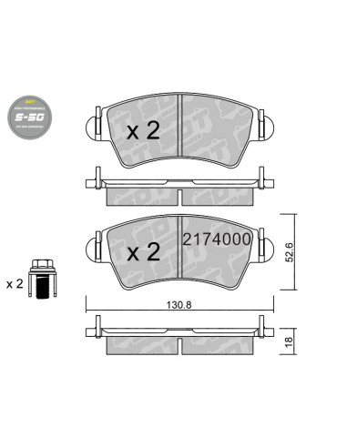 Pastillas De Freno Delanteras High Performance S50 Citroen Xsara Peugeot 206 306
