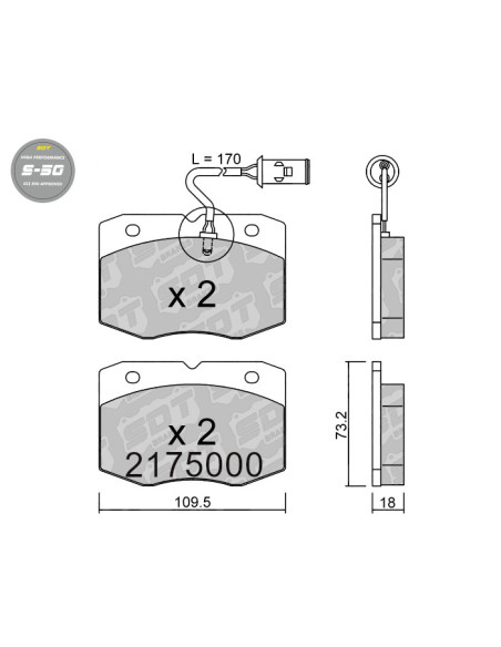 FRONT HIGH PERFORMANCE BRAKEPADS S50 IVECO DAILY