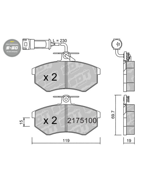 FRONT HIGH PERFORMANCE BRAKEPADS S50 AUDI 80 90 100 A4 8D COUPE TOYOTA HILUX