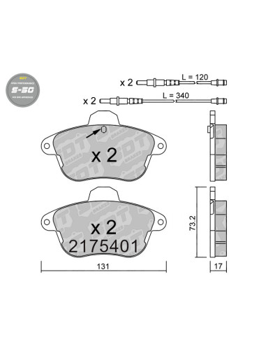 FRONT HIGH PERFORMANCE BRAKEPADS S50 CITROEN XM