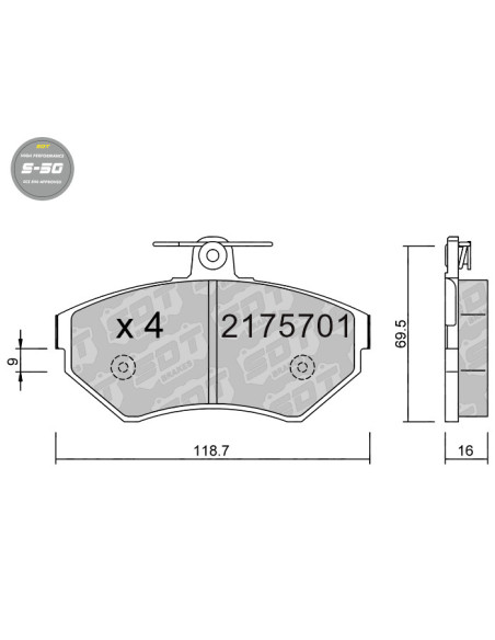 Pastillas De Freno Delanteras High Performance S50 Seat Arosa Cordoba Vw Golf Iii Lupo Polo 6N