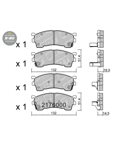 Pastillas De Freno Delanteras High Performance S50 Ford Probe Mazda 626 Mx6 Ge Xedos 6