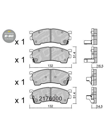 FRONT HIGH PERFORMANCE BRAKEPADS S50 FORD PROBE MAZDA 626 MX6 GE XEDOS 6