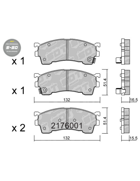 Pastillas De Freno Delanteros High Performance S50 Mazda 323 626 Premacy