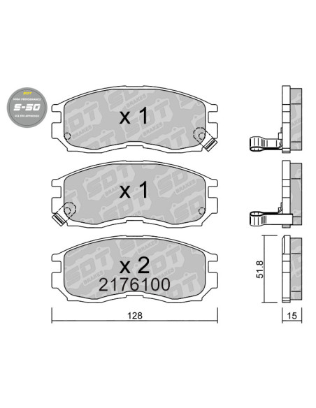 FRONT HIGH PERFORMANCE BRAKEPADS S50 MITSUBISHI COLT ECLIPSE SPACEWAGON PLYMOUTH LASER PROTON PERSONA