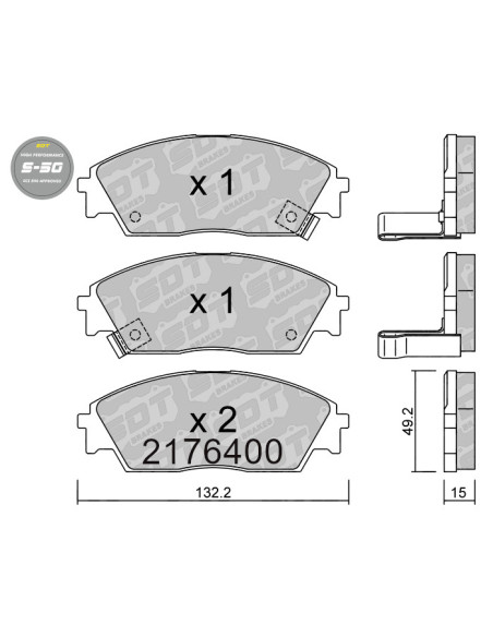 FRONT HIGH PERFORMANCE BRAKEPADS S50 HONDA CRX CIVIC EC ED EE PRELUDE BA