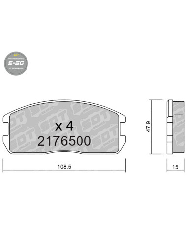 Pastillas De Freno Delanteras High Performance S50 Mitsubishi Colt C1 C5 Lancer C6 C7