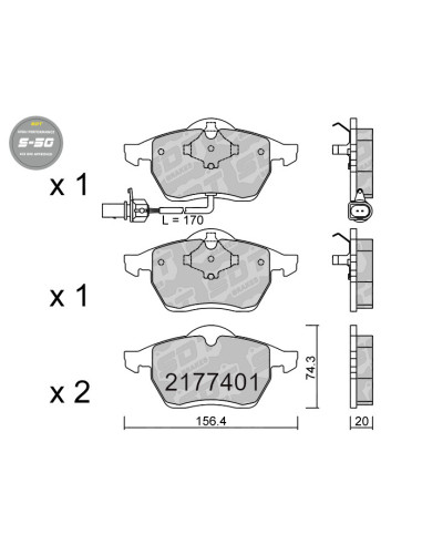 FRONT HIGH PERFORMANCE BRAKEPADS S50 FORD GALAXY WGR SEAT ALHAMBRA VW SHARAN