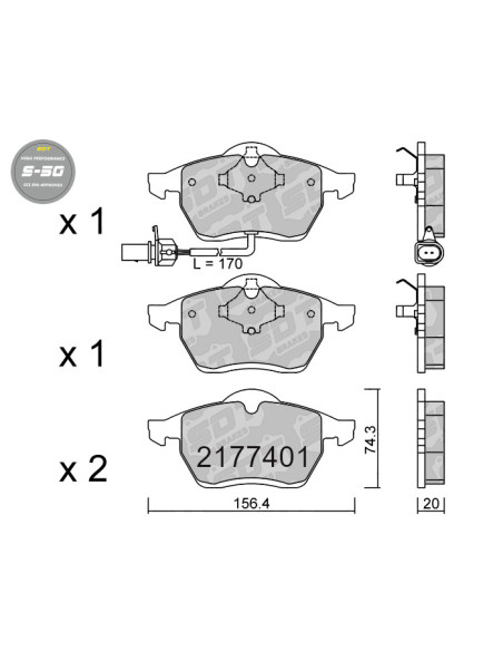 Pastillas De Freno Delanteras High Performance S50 Ford Galaxy Wgr Seat Alhambra Vw Sharan