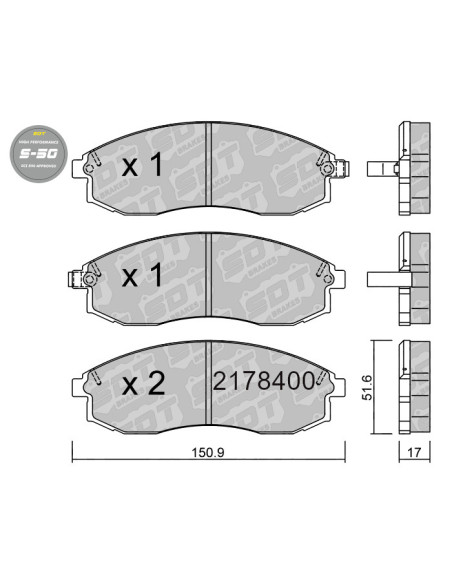FRONT HIGH PERFORMANCE BRAKEPADS S50 NISSAN MAXIMA QX A32