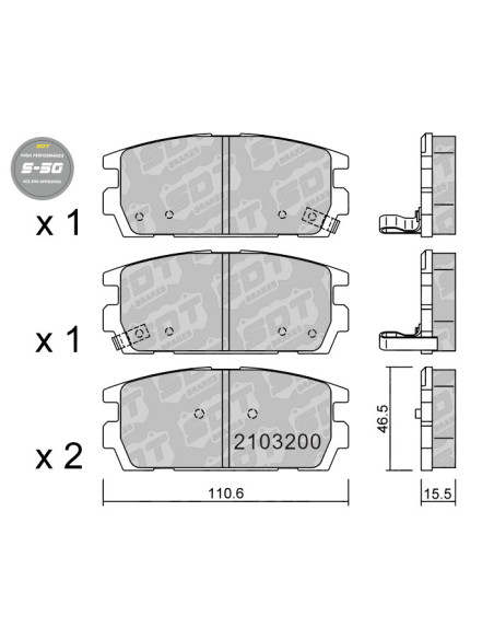 REAR HIGH PERFORMANCE BRAKEPADS S50 GONOW TROY VICTORY HYUNDAI TERRACAN HP